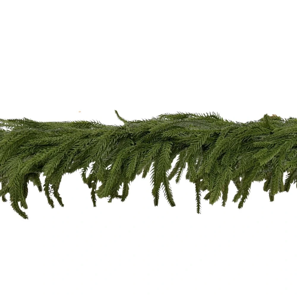 Christmas Norfolk Pine‎ Garland Artificial 9ft Real Touch Mantle Decor NEW